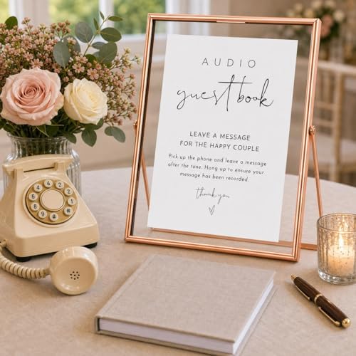 Calculs Audio Guest Book Sign, Copper 8x10 Floating Picture Frame