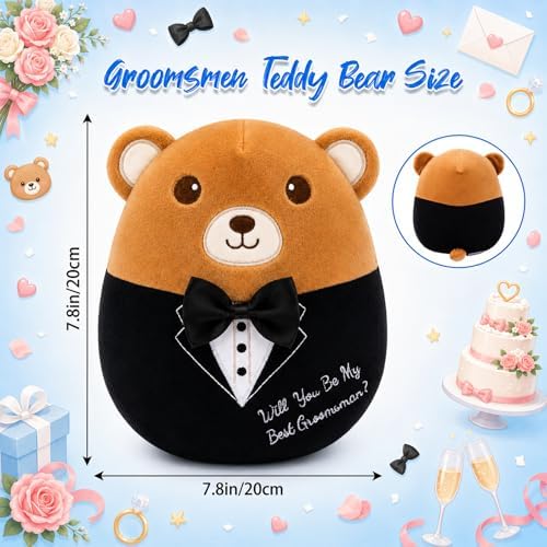 Teddy Bear Stuffed Animal - Will You Be My Groomsman