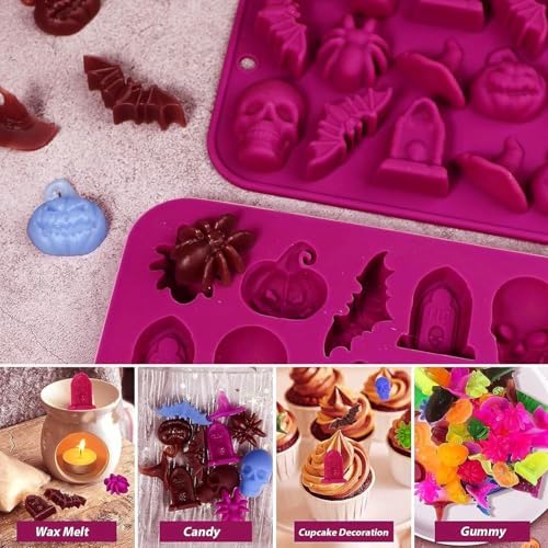 2pcs Halloween Silicone Mould 3D Chocolates Candy Gummy Molds