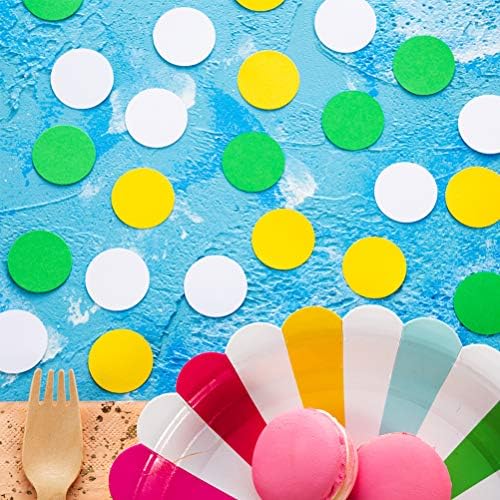 MOWO Yellow, Green and White Confetti Table Decoration, 1.2 inch, 200pc