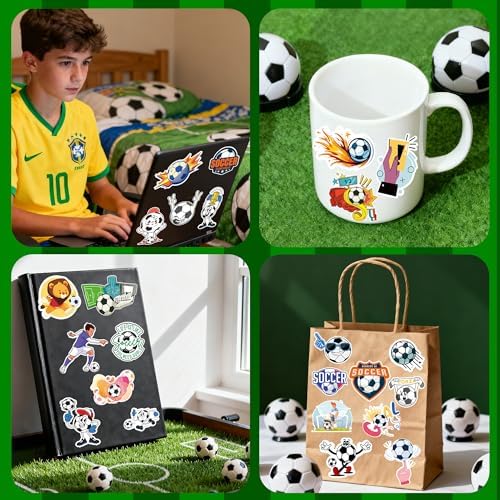 Soccer Party Favors - 100 PCS Soccer Stickers for Kids | 2026 World Game Cup Merchandise Gifts Activities Birthday Toys Games Crafts for Goodie Bags Gift Bags