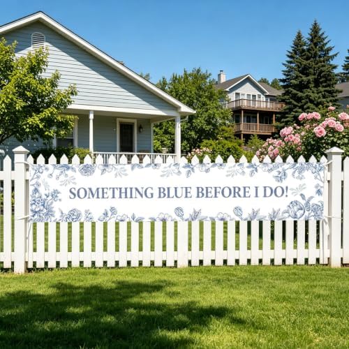 Something Blue Before I Do Banner Bridal Shower Bachelorette Decorations