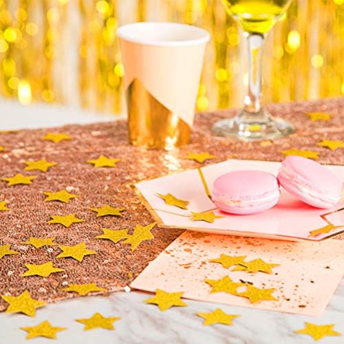 MOWO Gold Glitter Stars Confetti Party Table Decoration, 1.2'', 200pc