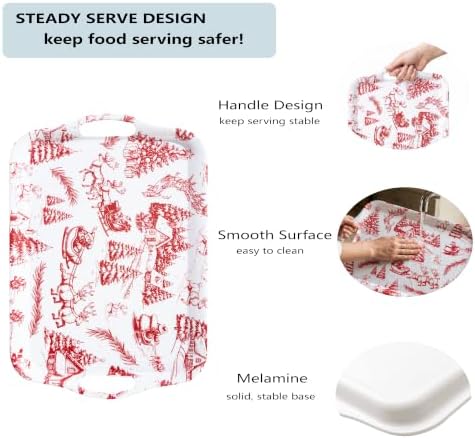 ONEderful 2-Pack Christmas Serving Trays – 18x13 Inches Winter Wonderland Handled Platters, Large Holiday Trays for Christmas Parties, Buffets & Family Gatherings (Christmas Color Scheme)