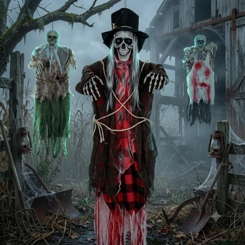3 Pack Halloween Hanging Skeleton Decorations Outdoor Indoor Porch Tree