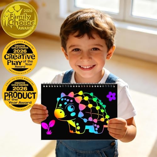 ZMLM Scratch Paper Art-Crafts Gift: 2 Pack Rainbow Notebooks Supplies Toys
