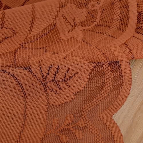 Artoid Mode Lace Jacquard Pumpkin Leaf Fall Table Runner, Seasonal Thanksgiving Autumn Kitchen Dining Table Decoration for Home Party Decor 13x72 Inch