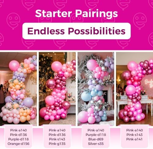 Bezente Pearl Pink Balloons Latex Party Balloons 100 Pack 12 inch