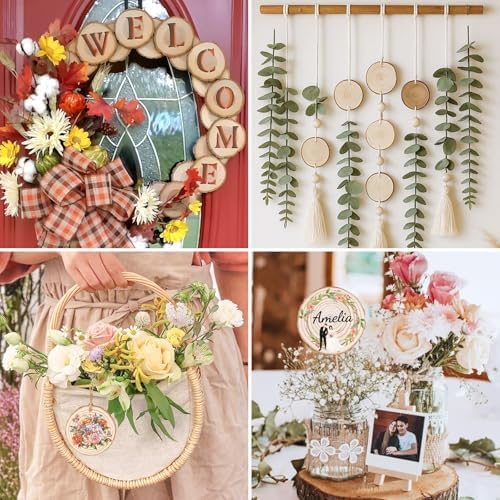 Natural Wood Slices for Ornaments Round Wooden Discs for Crafts