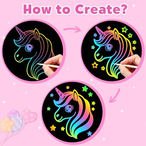 ZMLM Scratch Paper Art-Crafts Gift: 2 Pack Rainbow Notebooks Supplies Toys
