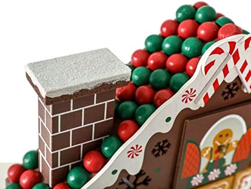 BRUBAKER Reusable Wooden Advent Calendar to Fill - Gingerbread House with LED Lighting - DIY Christmas Calendar 10.31 x 17.72 x 2.17 inches