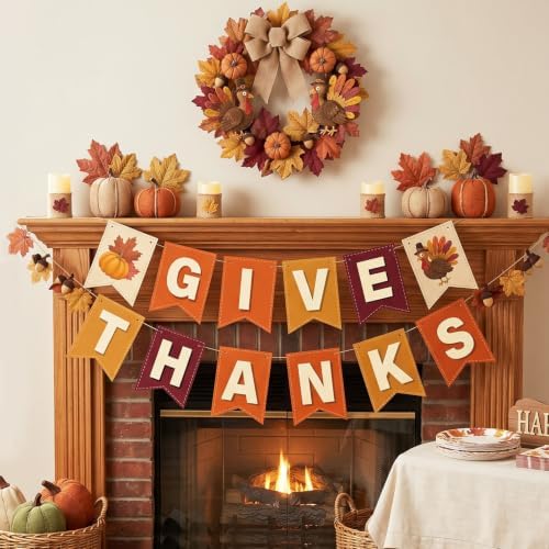 Thanksgiving Decorations Give Thanks Banner