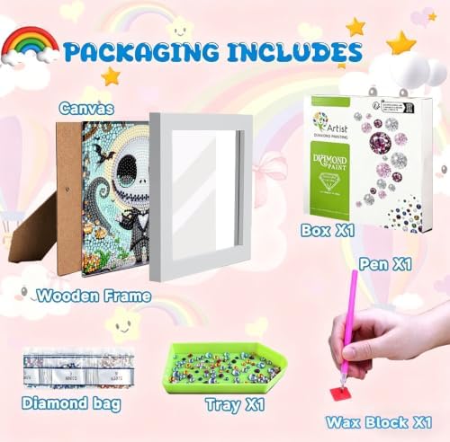 Tiwabb Jack Diamond Art Kit for Kids with Frame,DIY Crafts for Girls Boy