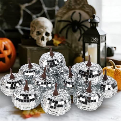 winemana 12 Pack Halloween Disco Pumpkin Halloween Table Centerpieces Decor