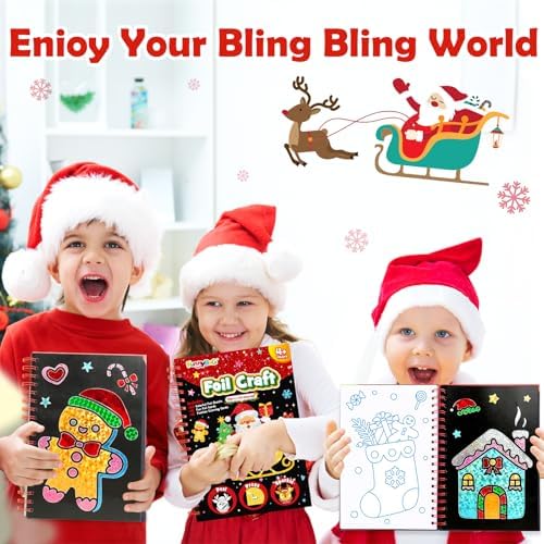 FUNNYB&G Christmas Foil Art Craft Kit for Kids, Birthday Gift Toy for Kids
