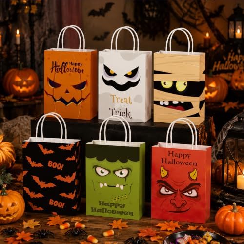 Riccioofy Halloween Treat Bags - 10 Pack Gift Bags for Trick or Treat