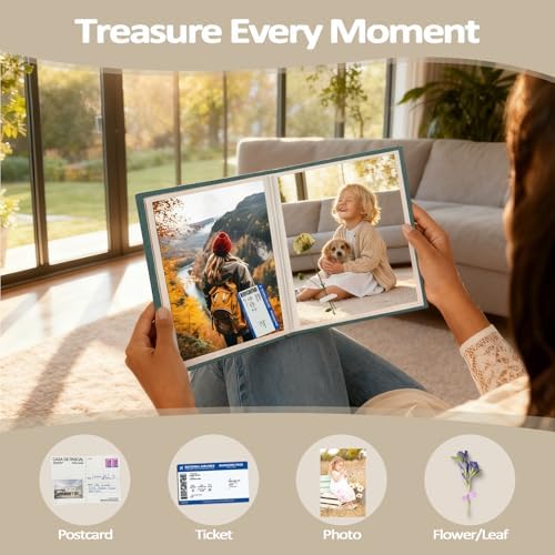 Popotop 2 Pack Photo Album 4x6 Pictures, Small Linen Slip-in Photo Albums Book for 80 Photos with 40 Pockets, Birthday Gifts for Women Mom Family Baby