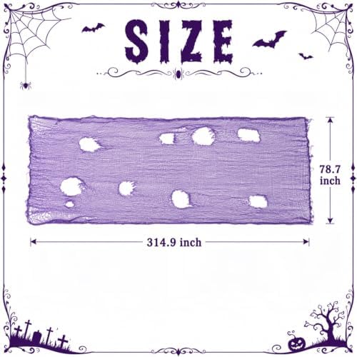 Halloween Creepy Cloth Purple 79“ X 315”, Spooky Scary Gauze for Home Decor
