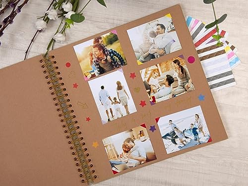 potricher 12 x 12 Inch Large DIY Scrapbook Photo Album 80 Pages, Yellow