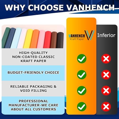 Vanhench 17.5" x 3600" (300') Brown Kraft Paper Roll