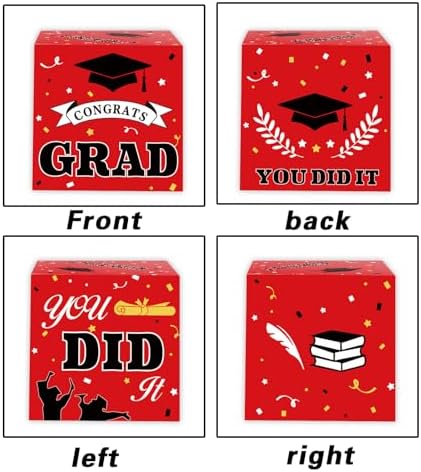 Graduation Card Box 2026 Graduations Decorations, Red Graduation Card Box for Party 2026, Grad Cards holder Class of 2026 for College High School Gift Decor Supplies