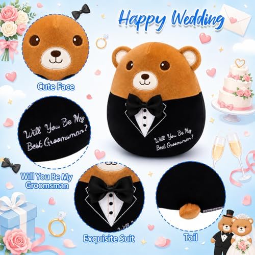 Teddy Bear Stuffed Animal - Will You Be My Groomsman