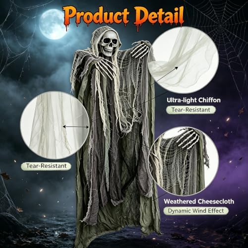 3 Pack Hanging Skeleton Ghosts Halloween Decorations Outdoor Yard Decor