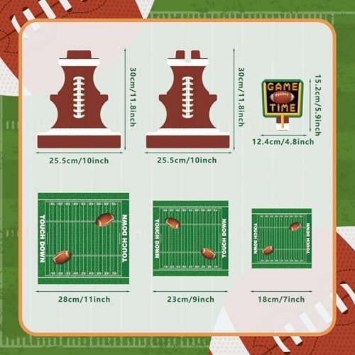 Gistome 3-Tier Football Cupcake Stand – Game Time Dessert Display Holder for Football Game Party, Sports-Themed Events, and Tailgate Celebrations