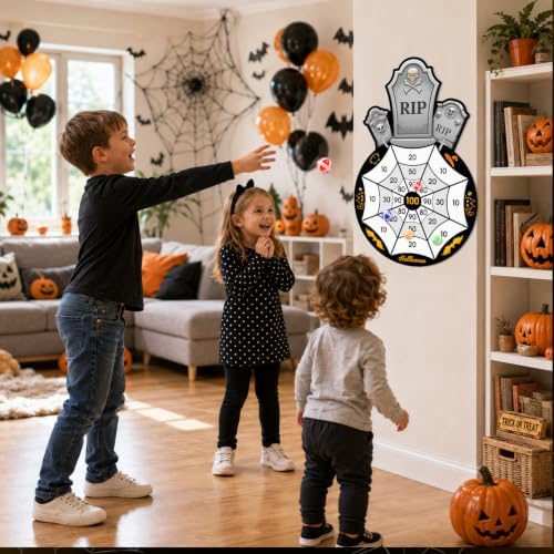 Halloween Games, Halloween Party Supplies Dart Board with 12 Sticky Balls