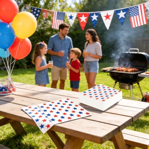 100Pc American Flag Paper Napkins 6.5in Disposable Patriotic Party Napkin