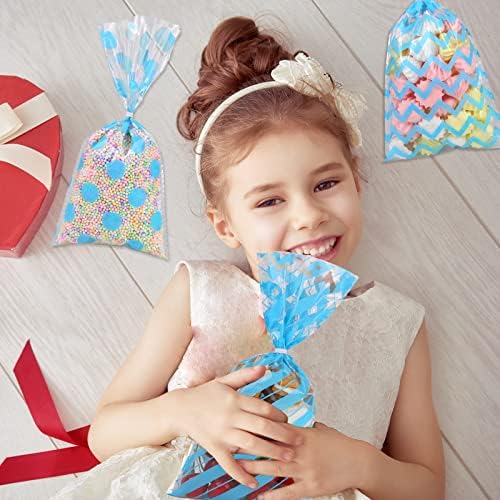 Aneco Blue Cellophane Bags 100 Pack 10.6 x 5.1 Inch