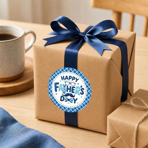 Father’s Day Stickers 60 Pcs, Happy Fathers Day Stickers for Gift Wrapping Cards Envelopes Treat Bags, Best Dad Ever Round Labels for Father’s Day Supplies Family Party Decorations