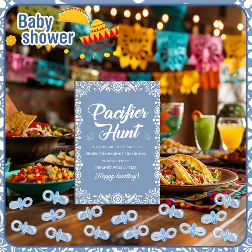 Thyle 51 Pcs Cielito Lindo Pacifier Hunt Baby Shower Game for Guest