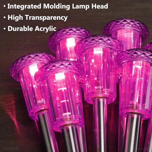DenicMic Solar Outdoor Lights 10 Pack Pink LED Valentines/Mothers Day Decor
