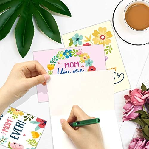 ceiba tree Mothers Day Cards Bulk 12pcs Floral Happy Mother’s Day Blank Notecards Flower Greeting Card with Envelopes for Mom Grandmom Gift