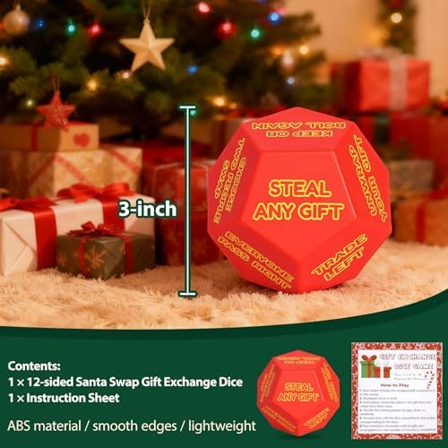 Santa Swap Gift Exchange Dice Christmas Stuffers White Elephant Dice Games