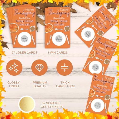 Thanksgiving Scratch Off Cards, Find The Turkey to Win, Fun Thanksgiving Games for Family Party, Family Activities, Friendsgiving, Fall Holiday Games
