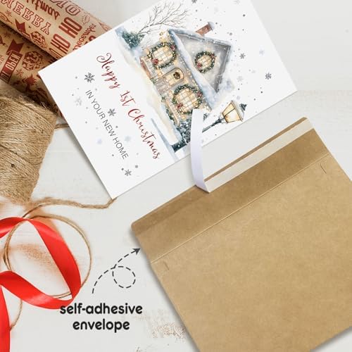 Christmas New Home Card, Funny Xmas Housewarming Gifts for Men and Women, First Christmas in Your New Home Cards, Holiday Congratulations on Your New House Cards