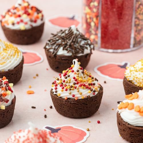 Sweets Indeed Fall Sprinkles 6 Cell Jar, Sugar, Jimmies & Shapes, 6.45 oz