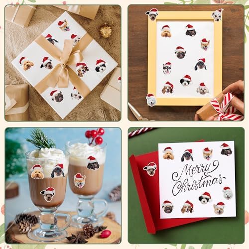 H1vojoxo Christmas Dog Sticker Rolls - 1000PCS Christmas Dog Stickers for Kids 16 Designs Xmas Cute Dogs Realistic Stickers for Craft Water Bottles Holiday Cute Dogs Sticker for Envelopes Gift Decor