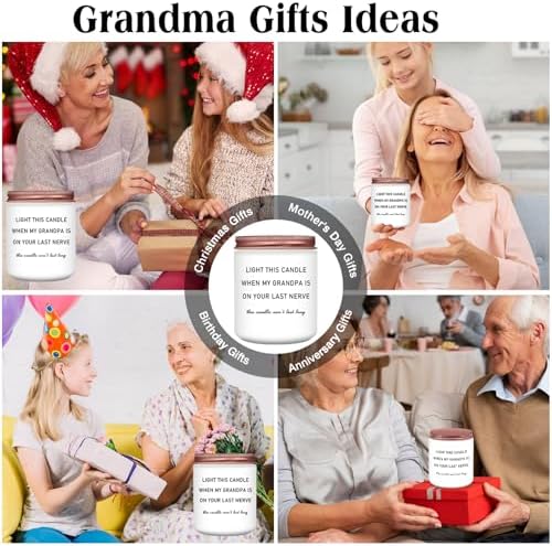 Homsolver Grandma Gifts, Mothers Day Birthday Gifts for Grandma from Grandkids, Grandparents Anniversary Retirement Gift for Nana Grandmother, Best Grandmother Ever Lavender Candle Gift