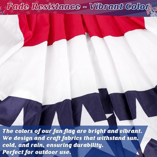 6 PCS American Pleated Fan Flag, 2 × 4 FT 4th of July Decorations, Patriotic Flag Bunting, Fourth of July Banner Bunting for Independence Day Memorial Day 250th Anniversary Decor Decorations