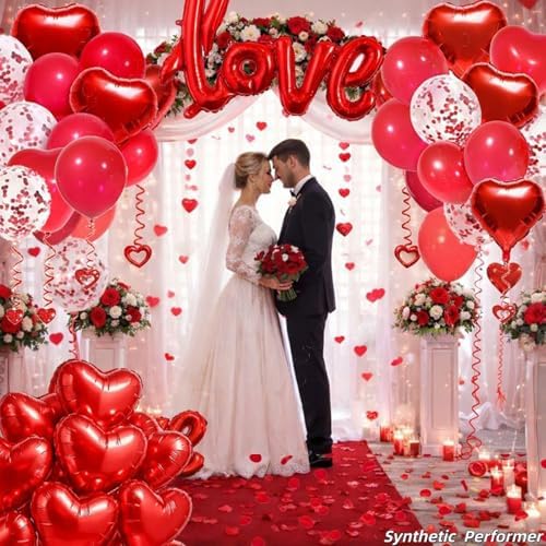 Red Heart Balloon Decoration Kit
