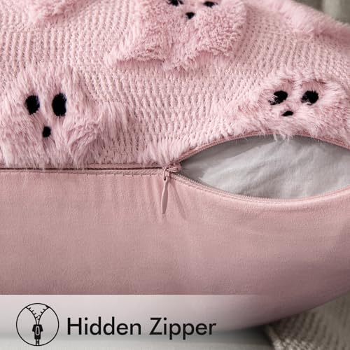 MIULEE Pink Halloween Pillow Covers Cute Ghost Decor Set of 2 20x20