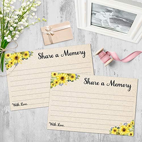 321Done Share a Memory Cards for Celebration of Life, 4x6, Tan, Sunflower