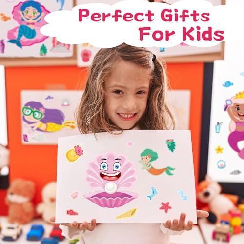 Mermaid Stickers 48 Sheets Mermaid Party Favors Girls Kids Toddlers