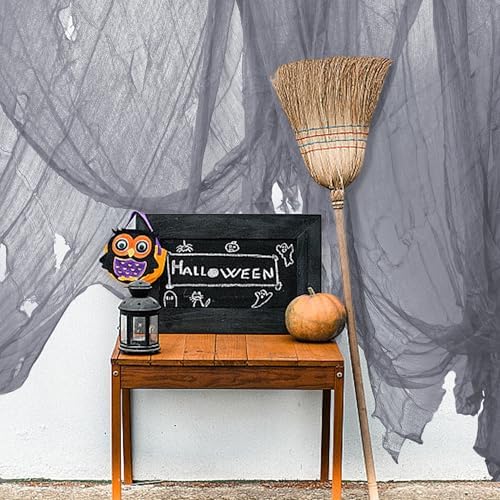 600" x 40" Halloween Creepy Cloth, Gray Halloween Spooky Fabric Cloth