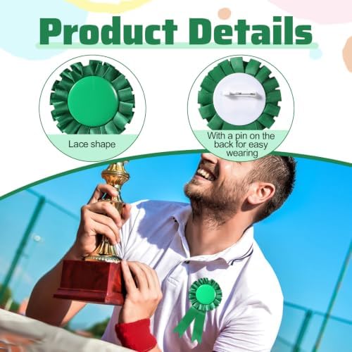 Blank Award Ribbons, 10 PCS Participation Rosette Award Ribbons Prize Recognition Victory Ribbon, Winner 1st Place Ribbon for Sport Event School Contest Classroom Competition DIY Party