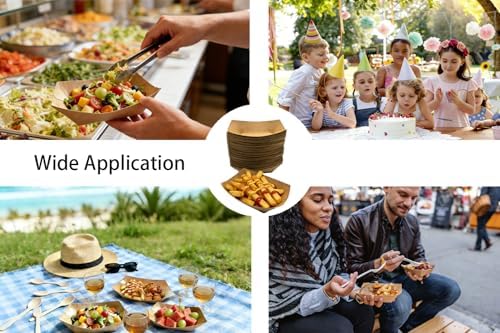 100 Pack, 2lb Paper Food Trays, Disposable Food Trays, Suitable for Holding Snacks Such as Popcorn and French Fries, Suitable for Catering Services, Parties, Picnics, and Various Other Occasions