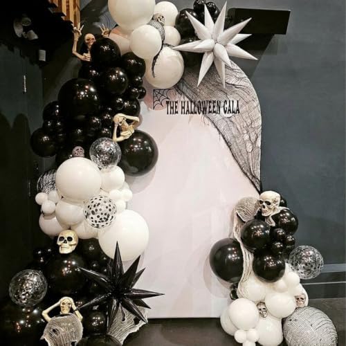 Black and White Balloons Arch Kit for Birthday New Year Party Decor